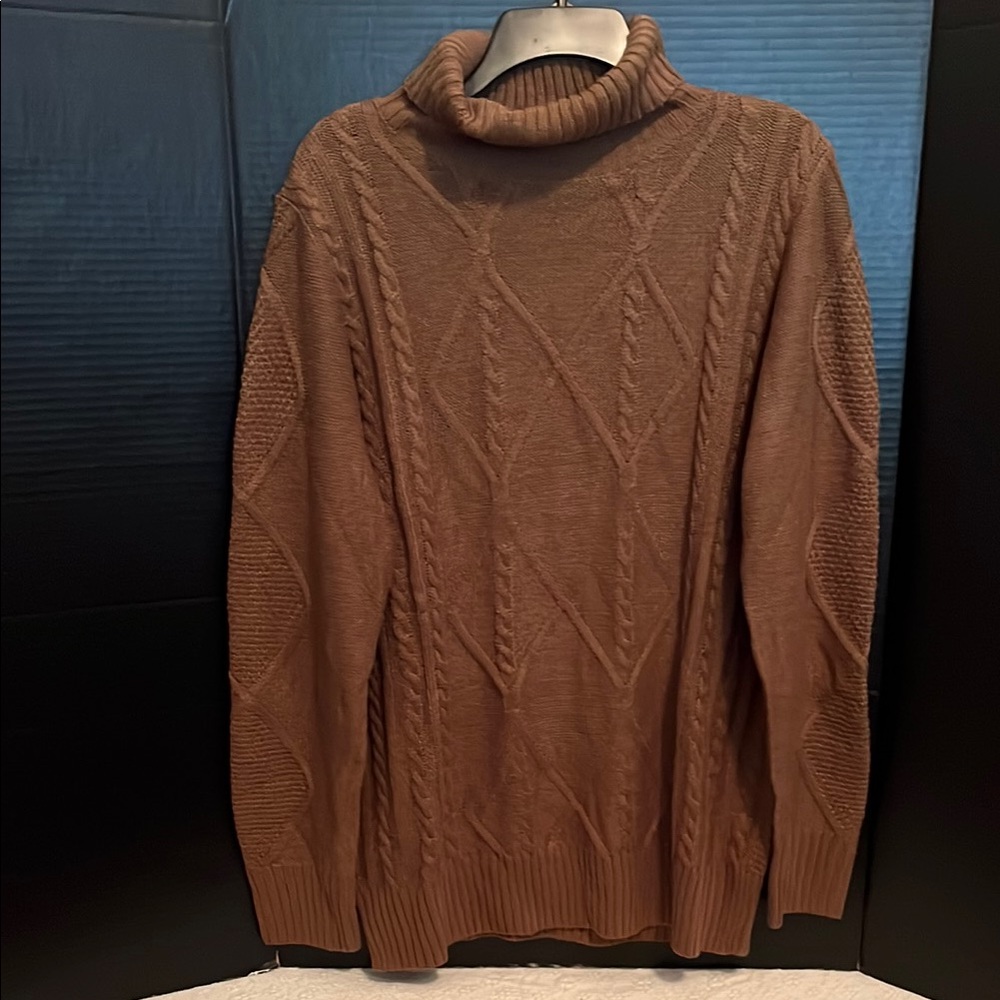 Elegant Brown Turtleneck Sweater for Cozy Comfort